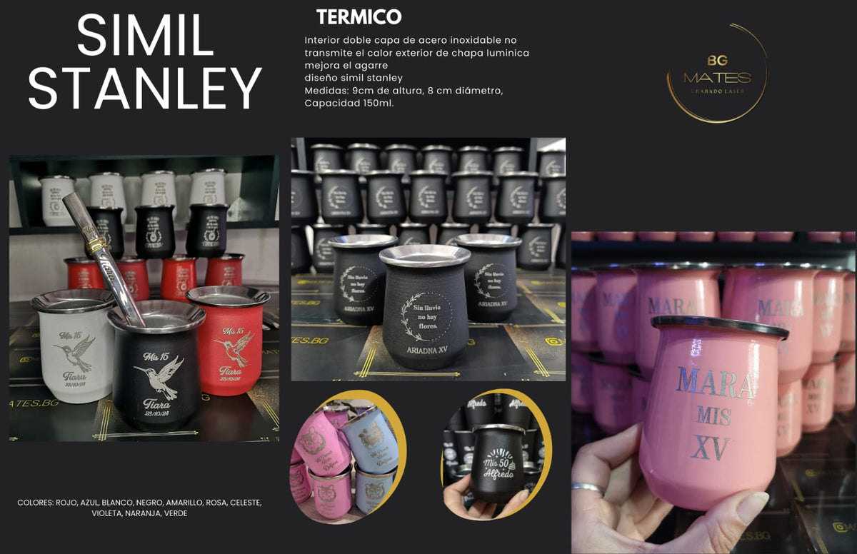 🧉 Mate Símil Stanley personalizado con grabado láser