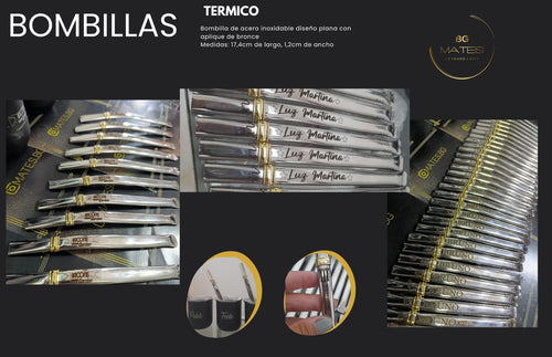 Bombilla Plana de Acero Inoxidable Personalizada