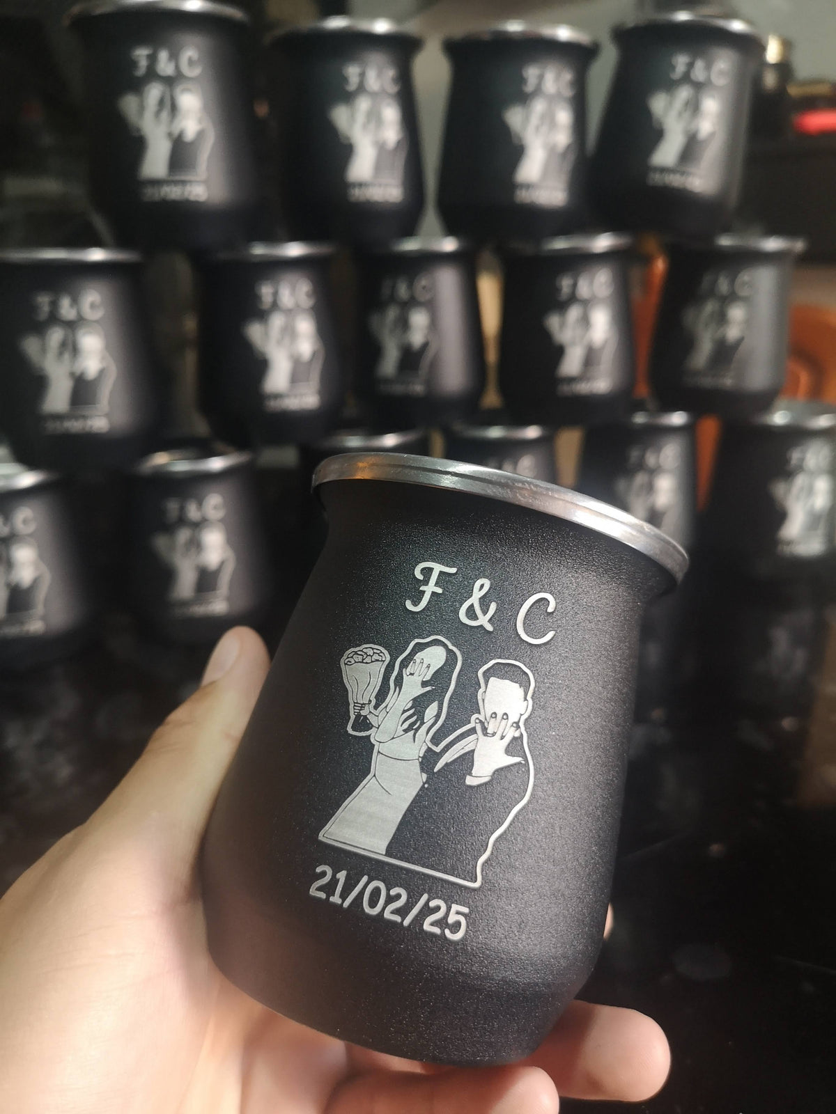 Souvenir para Bodas - Mate simil-stanley personalizado