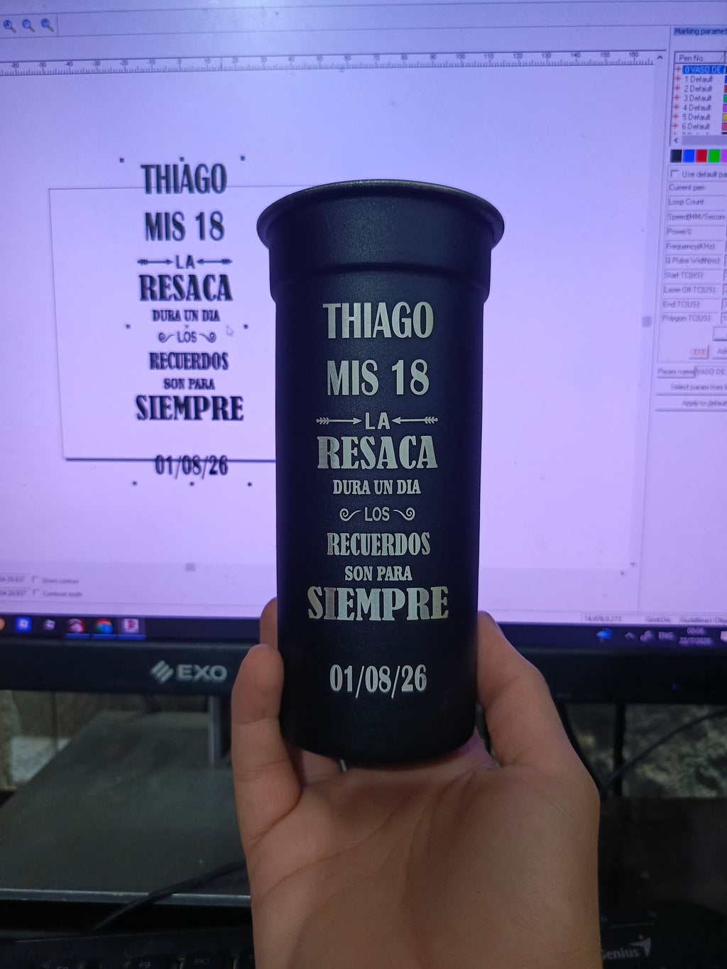 Souvenir para 18 años - Vaso Aperitivo de 600ml con sorbete