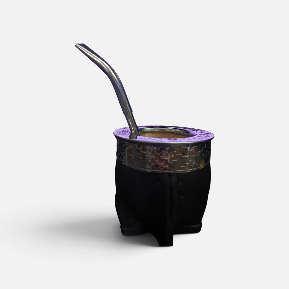 Mate Imperial de Calabaza con Cuero Liso y Alpaca